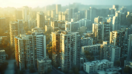 Obraz premium Sunrise Cityscape 3D Illustration