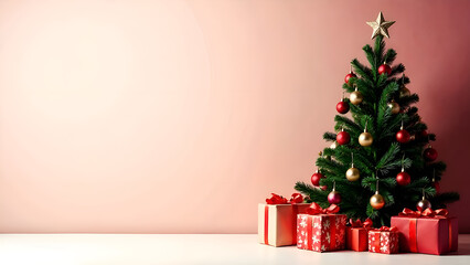 christmas tree with gift boxes