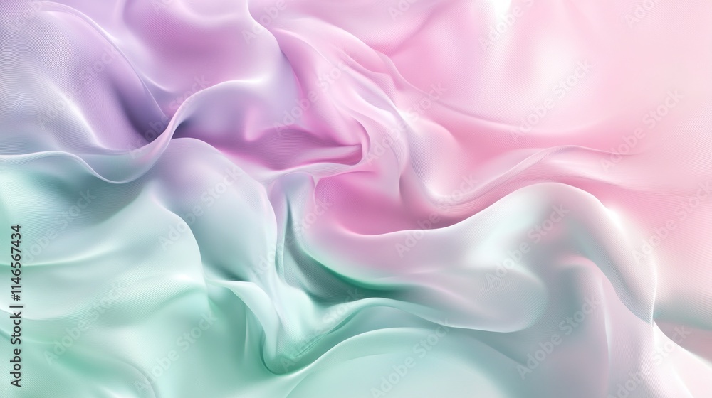 Aufkleber Soft, flowing fabric in pastel colors creating a serene and calming visual effect.