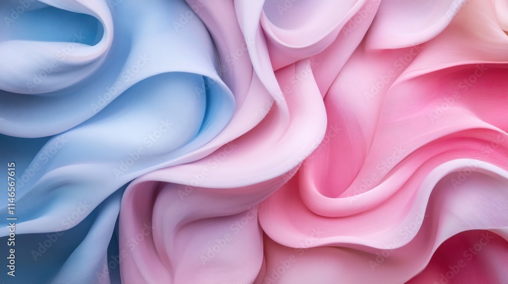 Poster soft, flowing fabric in pastel colors, creating a gentle, textured visual effect.