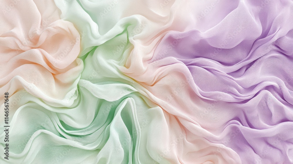 Aufkleber soft, flowing fabric in pastel colors creating a gentle, abstract pattern.