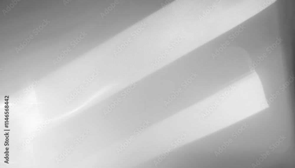 Poster Soft Abstract White Light Reflection on Smooth Surface with Gentle Shadows. Minimalistic Aesthetic Design for Backgrounds, Modern Art Concepts, or Elegant Branding Projects
