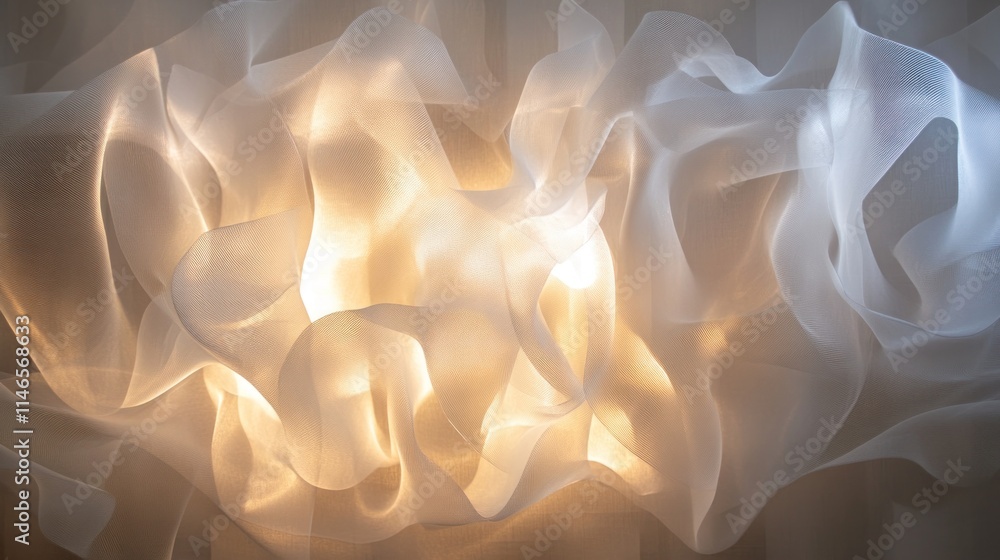 Aufkleber soft, illuminated fabric creating an ethereal and abstract visual effect.