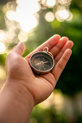 compass in hand