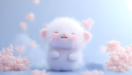 Fototapeta premium Gatito lindo súper suave. kawaii