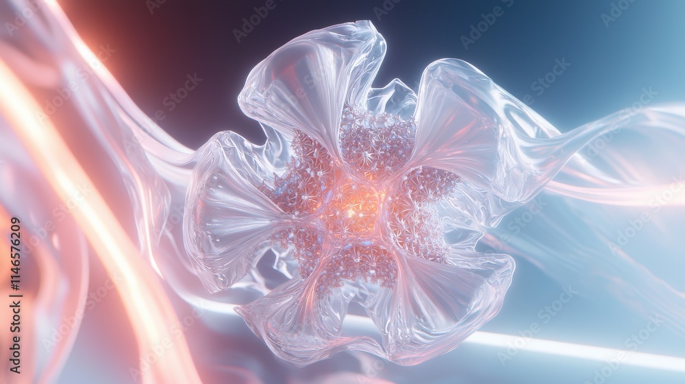 Poster futuristic fractal object creation abstract digital art sci-fi environment surreal viewpoint self-re