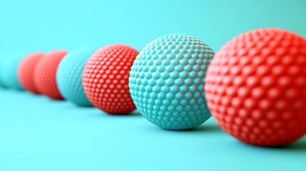 Abstract Teal and Coral Spheres Background