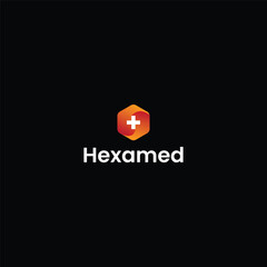 Hexagon and medical icon logo design