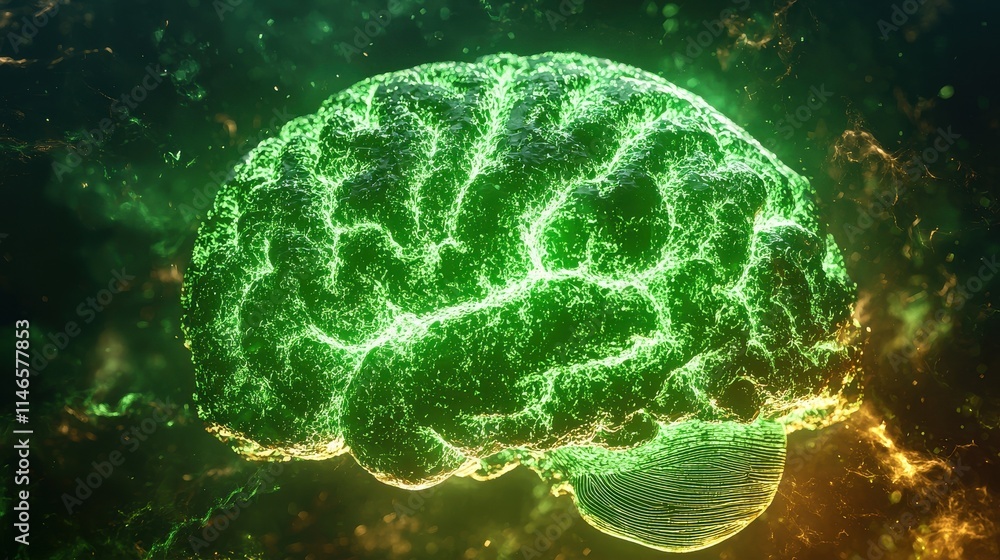 Poster transitioning brain visualization abstract space digital art cosmic environment close-up concept of 