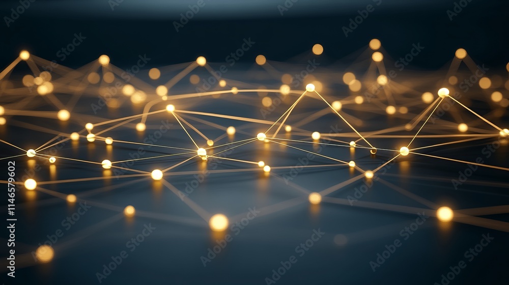 Poster illuminated network a digital connection visualization