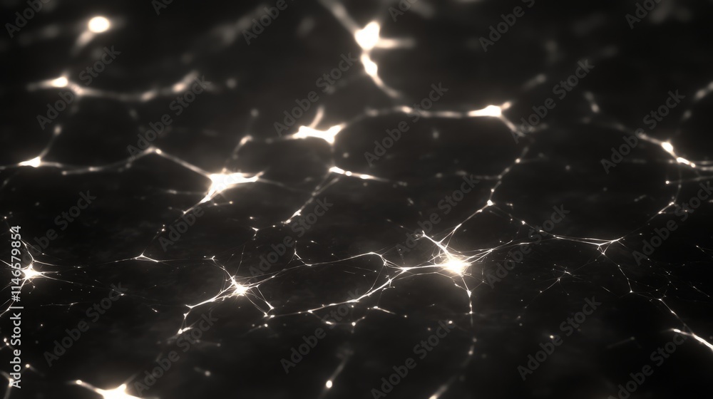 Poster illuminated neural network abstract art visualization