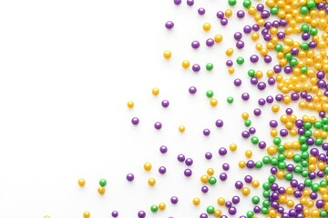 Vibrant Beads in Purple, Yellow, and Green Swirl