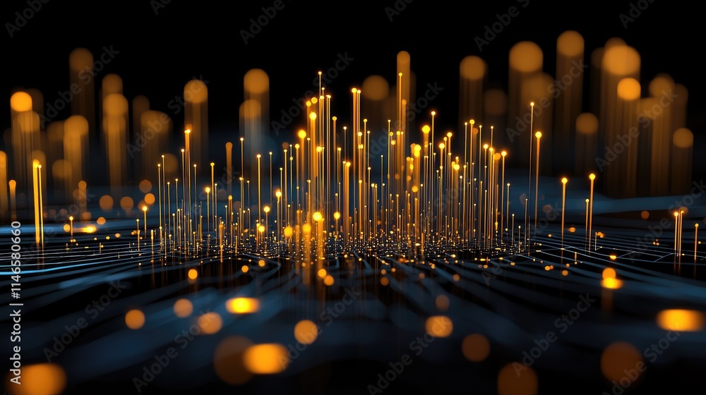 Poster dynamic light patterns digital realm abstract art virtual space close-up energy visualization for se