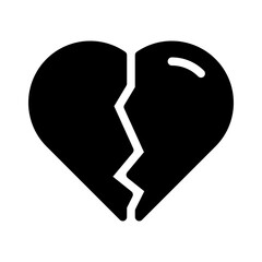 Heartbreak glyph icon