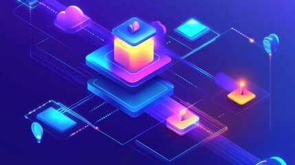 Fototapeta premium abstract data network technology concept