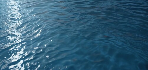 Water surface with subtle ripples on abstract blue background, surface, soft, fluid