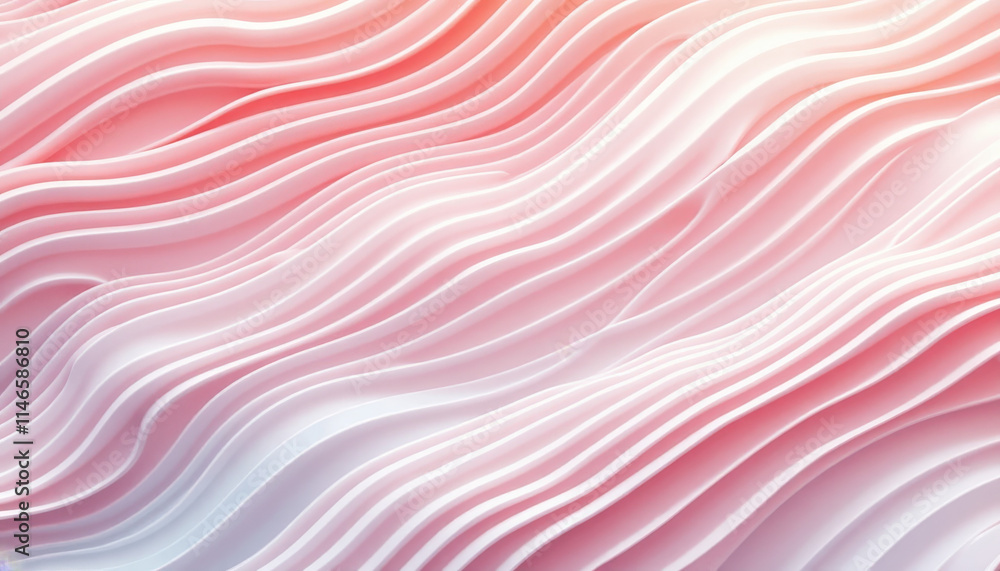 Aufkleber wavy stripes creating elegant undulating patterns in soft pink and white tones