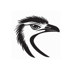 Ostrich Head Logo Design vector. Ostrich Head Logo Stock Illustration isolated on white background.