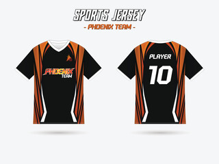 team jersey with phoenix theme design for sports, e-sports, casual wear apparel