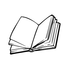 a line art drawing of a books illustration