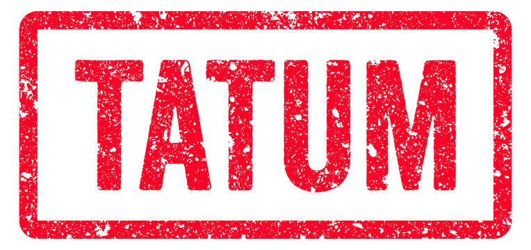 Tatum Stamp Transparent Seal, Red Grunge Tatum Word Rubber Stamp Seal