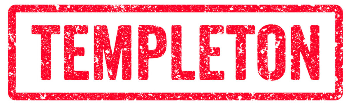 Templeton Stamp Transparent Seal, Red Grunge Templeton Word Rubber Stamp Seal