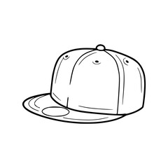 a line art drawing of a baseball cap illustration