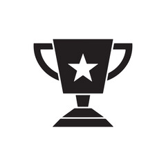 Black Trophy Symbol on White Background