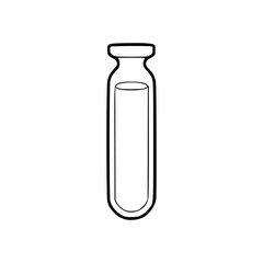 a drawing of a test tube bottle with liquid inside