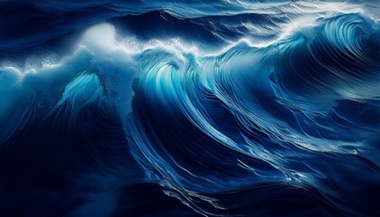 Mighty Ocean Wave calm yet powerful ocean wave from above. dark blue water beautiful background