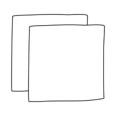 Cleaning cloth for dishwashing or dusting, doodle style flat vector outline for coloring book