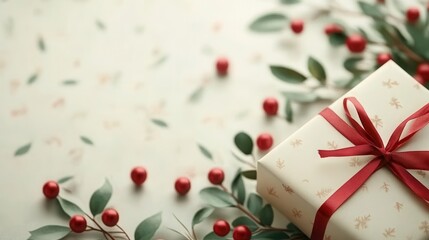 Holiday Mockup with Kraft Gifts and Evergreen – Ideal for Cafés, Yoga Studios, or Trainers Designing Festive Promotions and Menus