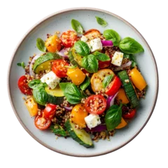 Fototapete Fresh quinoa salad with veggies bright and healthy kitchen photography © Oatkhaphon