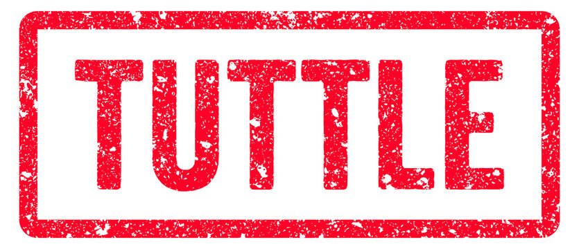Tuttle Stamp Transparent Seal, Red Grunge Tuttle Word Rubber Stamp Seal