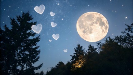 Fototapeta premium full moon over the forest