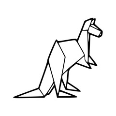 origami kangaroo drawing coloring page