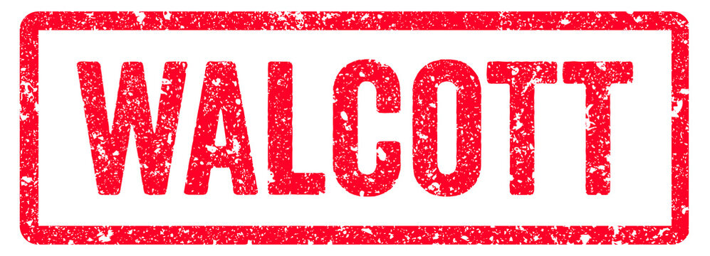 Walcott Stamp Transparent Seal, Red Grunge Walcott Word Rubber Stamp Seal