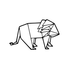origami lion drawing coloring page