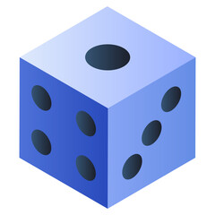 A flat isometric, icon of ludo dice