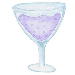 watercolor glasses champagne illustration