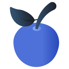 A trendy design icon of plum fruit