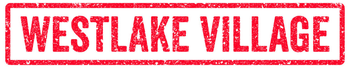 Westlake Village Stamp Transparent Seal, Red Grunge Westlake Village Word Rubber Stamp Seal