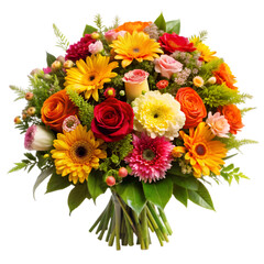 Flower bouquet isolated on transparent background
