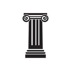 Obraz premium Flat Design Black Icon of Greek Column
