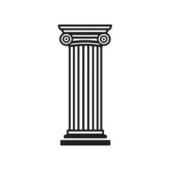 Obraz premium Flat Design Black Icon of Greek Column