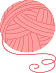 Ball of pink yarn with a loose end, inviting creativity and playfulness, perfect for knitting, crochet, and various craft projects, enhancing handmade creations and hobbies
