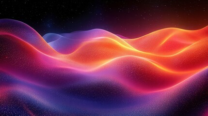 Fototapeta premium Abstract waves of vibrant colors create a mesmerizing digital landscape.