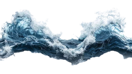 Foto op Canvas Majestic ocean waves crashing with vibrant blue hues and foam. Isolated on transparent/white background. © Tanya