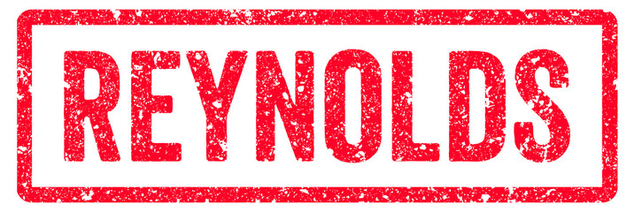 Reynolds Stamp Transparent Seal, Red Grunge Reynolds Word Rubber Stamp Seal