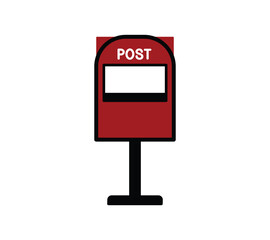 Mailbox icon. Traditional British red post box. Open mail box icon. Post box icon.